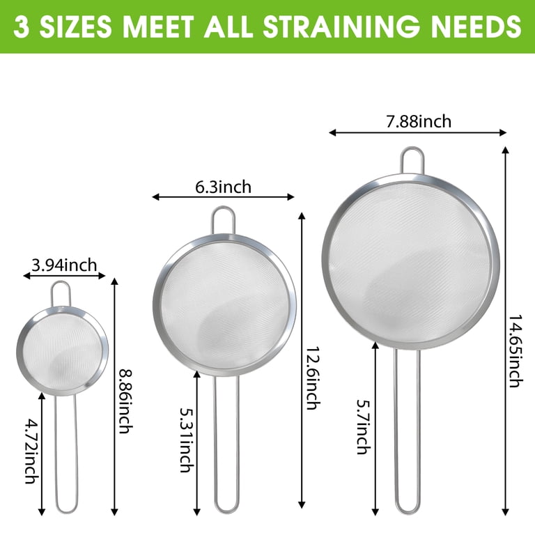 Garitin 3-Piece Stainless Steel Mesh Strainer Set photo 3