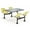 Yellow, variant on OFM Model 1005 Cluster Seating Table with 30" Stainless Steel Top and Red Seats