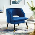 thumbnail image 7 of Modway Traipse Button Tufted Open Back Performance Velvet Armchair in Navy, 7 of 7