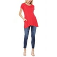 thumbnail image 4 of Women's A-Line Short Sleeve Relaxed Fit Round Neck Solid Tunic Top with Pockets, 4 of 4