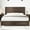 Grey, variant on LUXOAK Full Size Bed Frame with Natural Wood Platform, 49" Fluted Headboard, Black