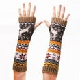 thumbnail image 4 of Clearance! Gloves Women Girl Knitted Arm Fingerless Keep Warm Winter Gloves Soft Warm Mitten, 4 of 6