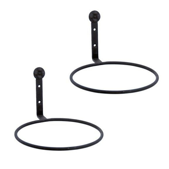 8 in. Flower Pot Ring, Black - Pack of 2
