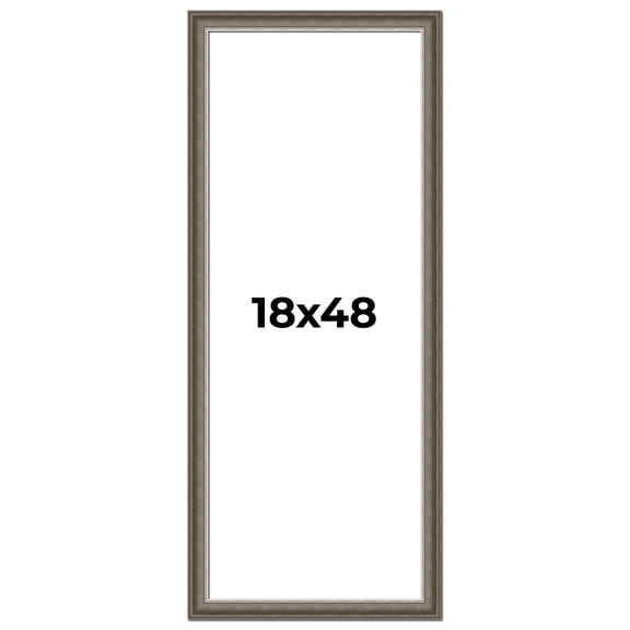 18x48 Frame Brown Solid Wood Picture Frame | 1.75 Inch Moulding Width | Austin Frame Complete with