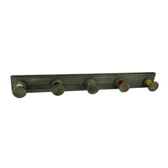 Distressed Wood Rustic Spools Wall Hook Rack