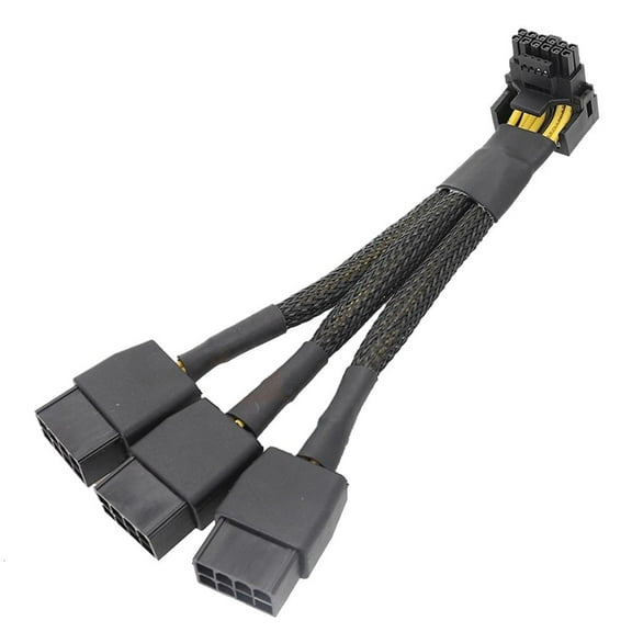 16Pin GPU Cable to 3X8Pin Pcie5.0 Cord 3x8pin 8PIN to 16Pin 12VHPWR 90°Right Angle Graphics Card Power Supply Cord