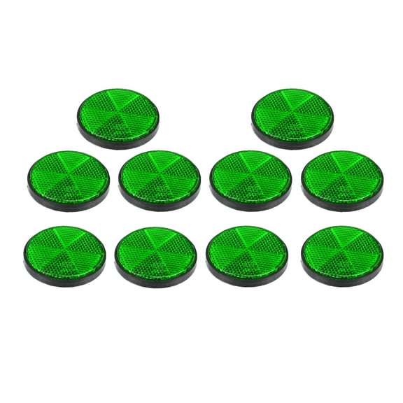 10pcs M6x1.0 Green Plastic Universal Screw Mount Reflective Warning Reflector for Motorcycle Bicycle