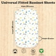 thumbnail image 2 of Baby Bassinet Sheet Set for Boy and Girl, 2 Pack Organic Cotton Universal Fitted Bedding Cover for Oval, Hourglass & Rectangle Bassinet Mattress, Fitted Sheets Size 32 x 16 x 4 Inches, 2 of 5