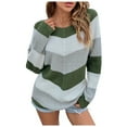 thumbnail image 2 of Qertyioot Pull-Overs pour les Femmes, Chandail à Col Rond à Manches Longues Assorti à la Mode, 2 of 7