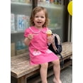 thumbnail image 4 of BemeyourBBs Toddler Baby Girls Back to School Dress Outfit Kids Kindergarten Outfits Baby Girl Summer Dress Apple Bow Embroidery Doll Collar Short Sleeve A Line Dress, 4 of 9
