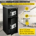 thumbnail image 3 of VEVOR Security Safe Box Large Double Door Steel Safe Box Stable Construction Strong Box with Digital Lock for Money Gun Jewelry Black, 3 of 9