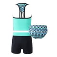 thumbnail image 4 of MSemis Kids Girls Front Zipper Tees Bikini Briefs and Short Bottoms Summer Beachwear, 4 of 4