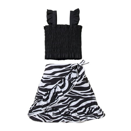 

Girl Summer 2Pcs Set Sleeveless Tops A-line Short Skirt Toddler Baby Kid Outfit