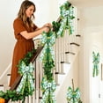 thumbnail image 4 of St Patricks Day Bow for Wreath Decorations, Ngxiha St Patricks Day Tree Topper Bows,Irish Holiday Bowknots Accessory Shamrock Bowknot Irish Holiday Crafts Bows for Front Door Outdoor Outside, 4 of 9