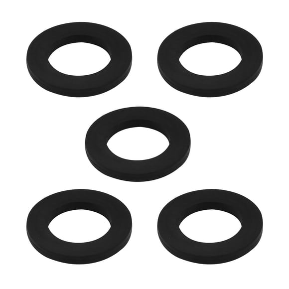Unique Bargains 5pcs Black Rubber Round Flat Washer Assortment Size 16x27x3mm Flat Washer