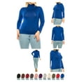 thumbnail image 6 of Women's Plus Size Casual Fitted Long Sleeve Solid Turtleneck Sweater Tops, 6 of 6