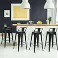 thumbnail image 3 of Costway Set of 4 Metal Bar Stools 30'' Bar Height Barstools Industrial w/ Low Back Black, 3 of 10