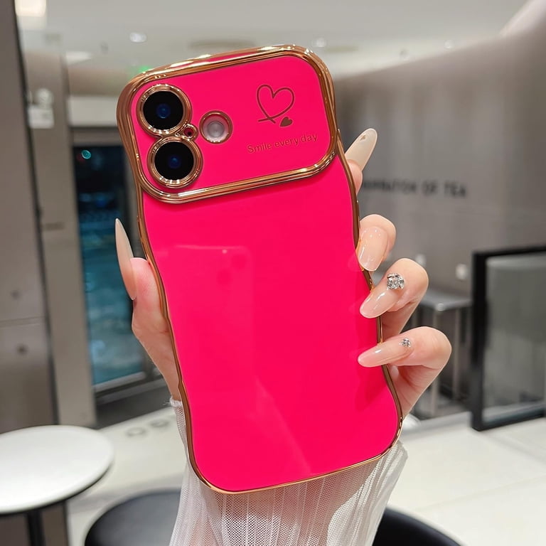 XIHAMA for iPhone 16/Plus/Pro Max/Pro Case ,Cute Curly Wave Frame