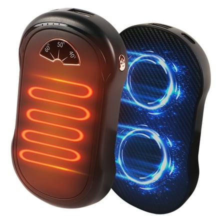Hand Warmers Rechargeable 2 Pack, BUSATIA 10000 mAh Hot Hand Warmers , Electric USB Rechargeable Portable Hand Warmer, Reusable Hand Warmer for Camping, Fishing, Skiing, Hiking