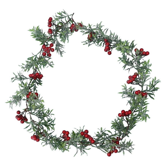 Milisten Pine Garland Realistic Plastic Red 1Pack 70.9x2in