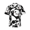 thumbnail image 2 of Goofa Seamless Pattern Cute Panda Hawaiian Shirt for Men, Unisex Summer Beach Casual Short Sleeve Button Down Shirts,Aloha Tropical Floral print shirt-X-Large, 2 of 9