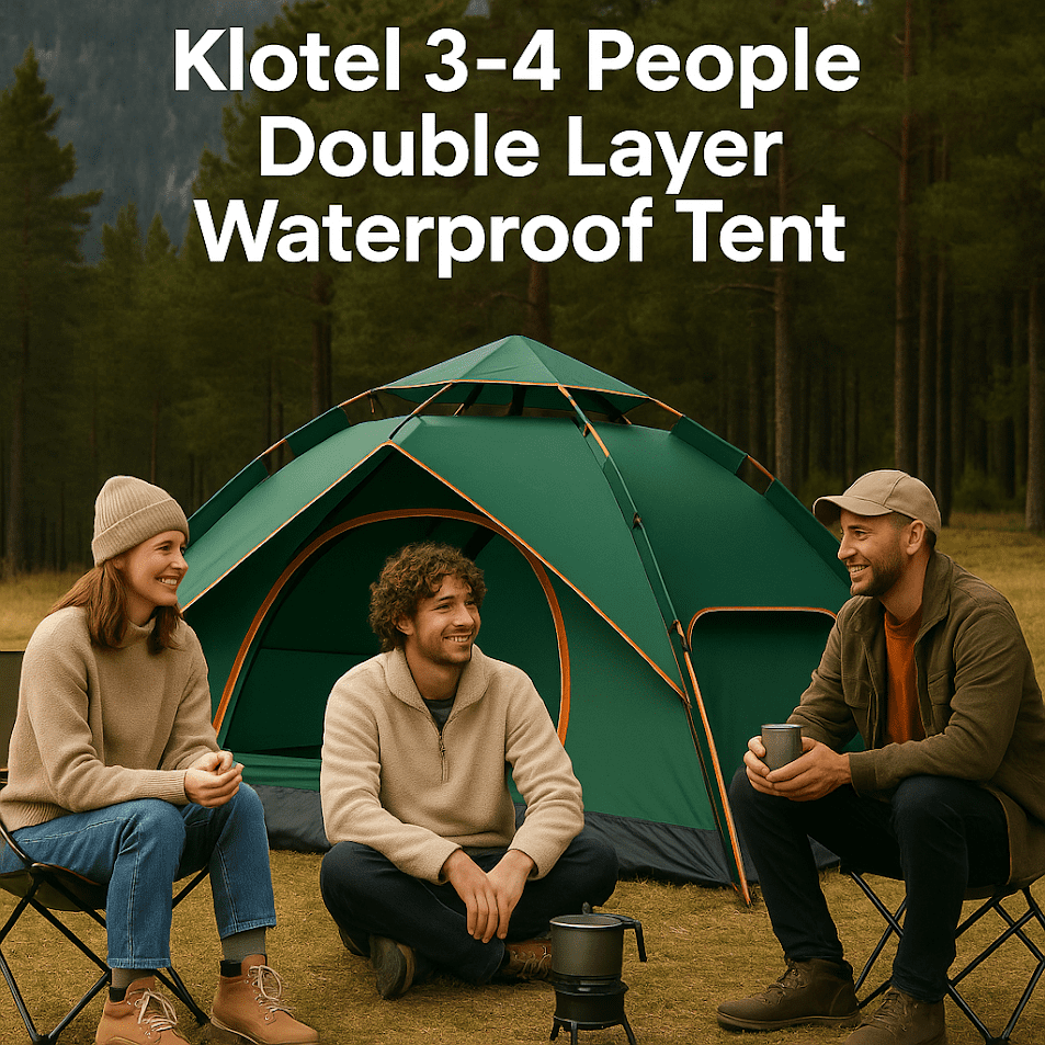Klotel 3/4-Person Pop-Up Waterproof Camping Tent