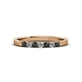 thumbnail image 3 of TriJewels 0.36 ctw Black Diamond and White Lab Grown Diamond 7 Stone Wedding Band in 10K Rose Gold, 3 of 7