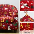 thumbnail image 3 of Eurhowing Stretch Club Chair Slipcover, 2-Piece Christmas Elastic Armchair Cover with Cushion Cover, Xmas Print Tub Chair Furniture Protector for Living Room, 3 of 7