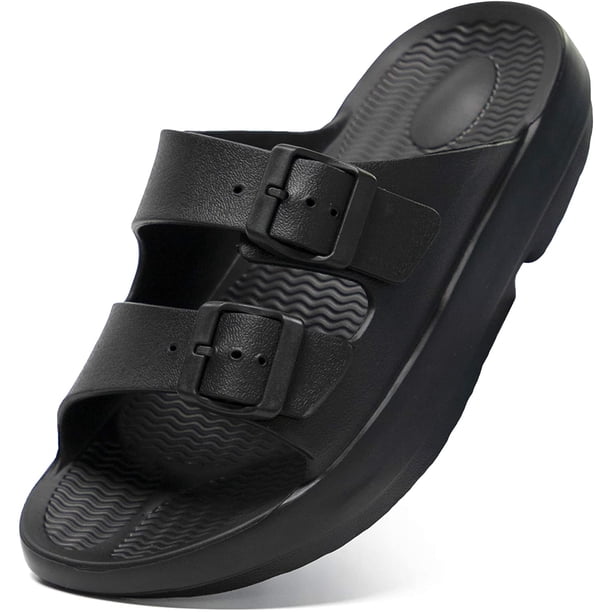 Autorización:Sandalias de diapositivas unisex Soporte de arco Diapositivas cómodas Diapositivas de correas de doble hebilla de Eva ajustables Adepaton WRMH-793-1