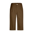 thumbnail image 5 of DODADAWANJ Mens Chino Pants Capris Big and Tall Below Knee Shorts with Pockets Solid Color Outdoor Capri Pant Trendy Beach Casual 3/4 Pants Brown XXL, 5 of 9
