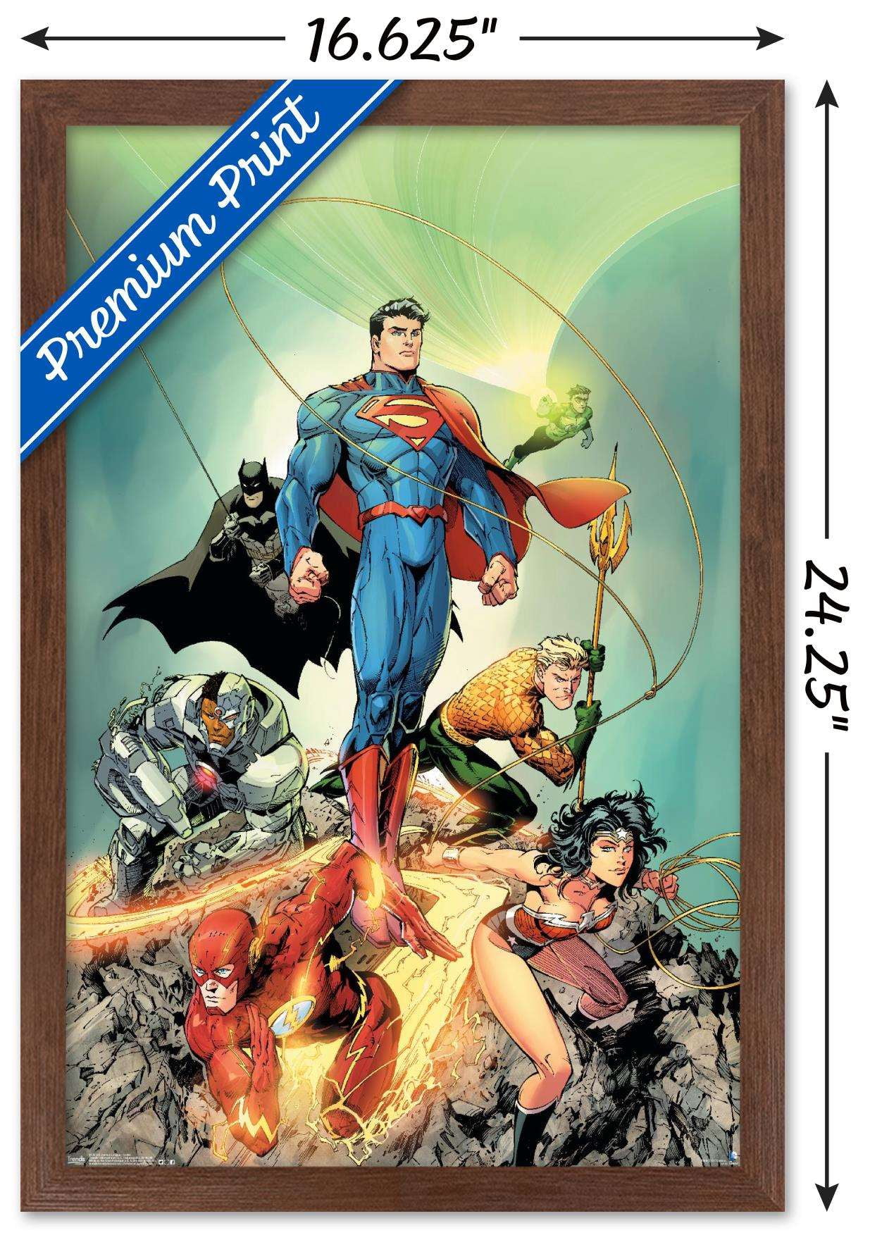 DC Comics - Justice League of America - Unite Wall Poster, 14.725" x 22.375", Framed