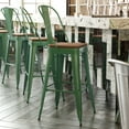 thumbnail image 2 of Flash Furniture Kai Commercial Grade Square Durable Vertical Back Bar Height Stool, Green, 2 of 13