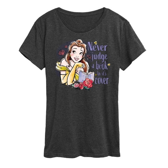 Disney Princess - Belle Never Judge A Book - Women's Short Sleeve Graphic T-Shirt