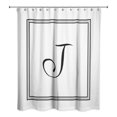 thumbnail image 2 of Creative Products Classic White Monogrammed Shower Curtain - J, 2 of 7