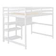 thumbnail image 5 of Solid Wood High Loft Bed with Shelves, Desk and Writing Board, Thickened Wooden Higher Quality Loft Bed with Storage and Shelves (Full), 5 of 9