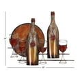 thumbnail image 3 of DecMode Copper Metal Wine Wall Decor, 3 of 9