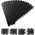thumbnail image 1 of KFFKFF Male Garage Floors Transition Edge Kit, 12 Edges and 4 Corners, Sturdy PVC Interlocking Modular Garage Floor Edging Slip-resistant, Compatible Only with KFFKFF 4-Sided Interlocking Mats, Black, 1 of 9