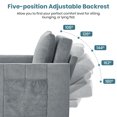 thumbnail image 4 of Convertible Sleeper Chair Bed, 31.5" Upholstered Pull Out Sofa Bed with 5-Position Adjustable Backrest, Fold Out Chair Bed for Living Room, Apartment, Gray, 4 of 10