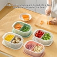 thumbnail image 3 of Bewildely Organizador de refrigerador, caja apilable para lavar frutas y verduras, cajón de doble capa, contenedor separado, ensaladera Organizadores de utensilios de cocina Verde Bewildely HA009436-02, 3 of 6