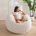 thumbnail image 3 of Bean Bag Chair for Adults, Large 3 ft Bean Bag Chair with Foam Filling, Ultra Soft Fur Lazy Sofa for Living Room Bedroom, Machine Washable Cover, 3 of 7