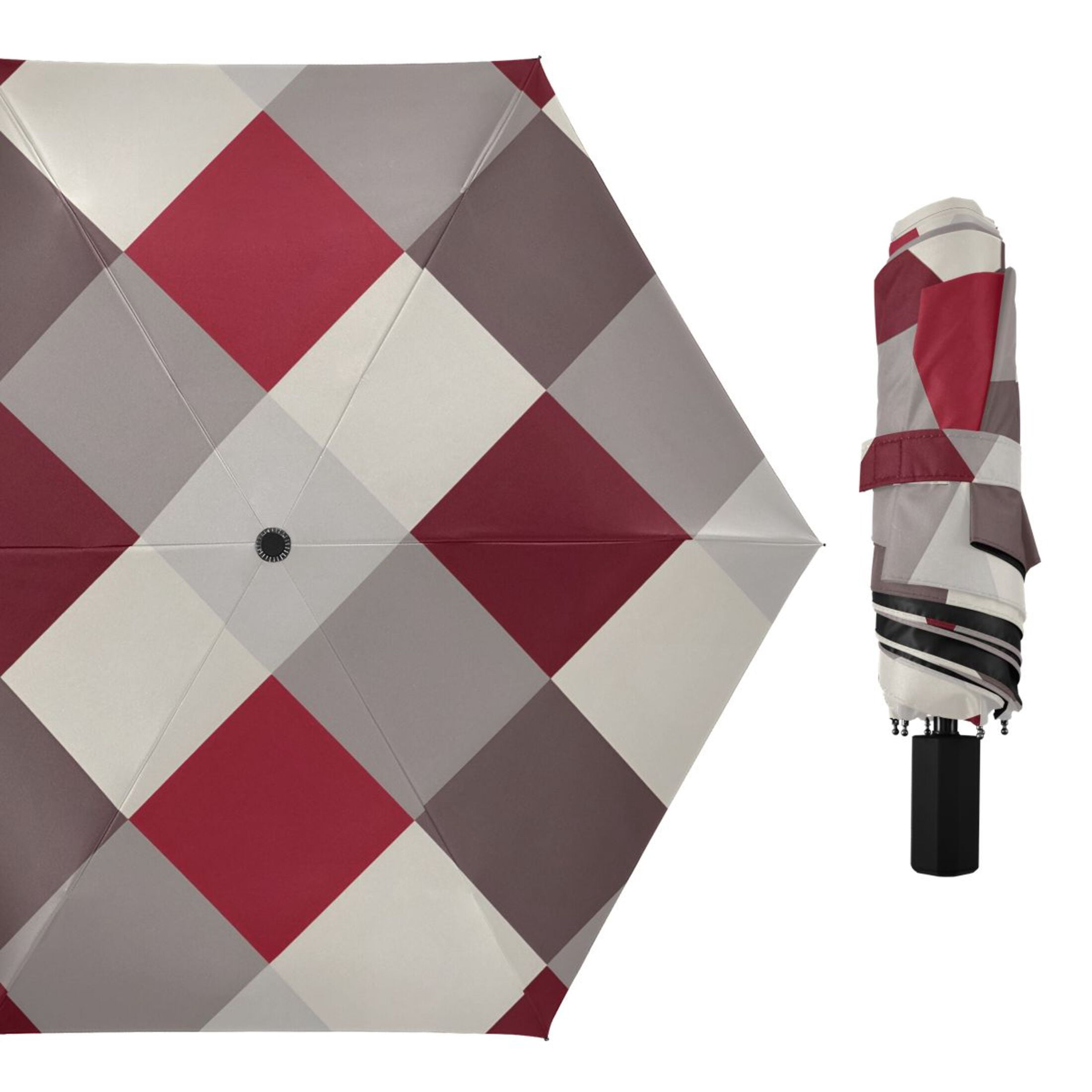 ALAZA Checkered Grid Pattern UPF 50+ Compact Folding Umbrella for Rain Travel Umbrella Packable