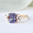 thumbnail image 2 of Vintage Octagon Alexandrite and Pearl Engagement Ring Yellow Gold Ring For Women June Birthstone Anniversary Promise Ring For Women, 2 of 3