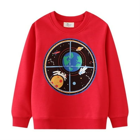 

HuaAngel Kids Luminous Universe Print Cotton Thick Long Sleeve Top Q1168-1