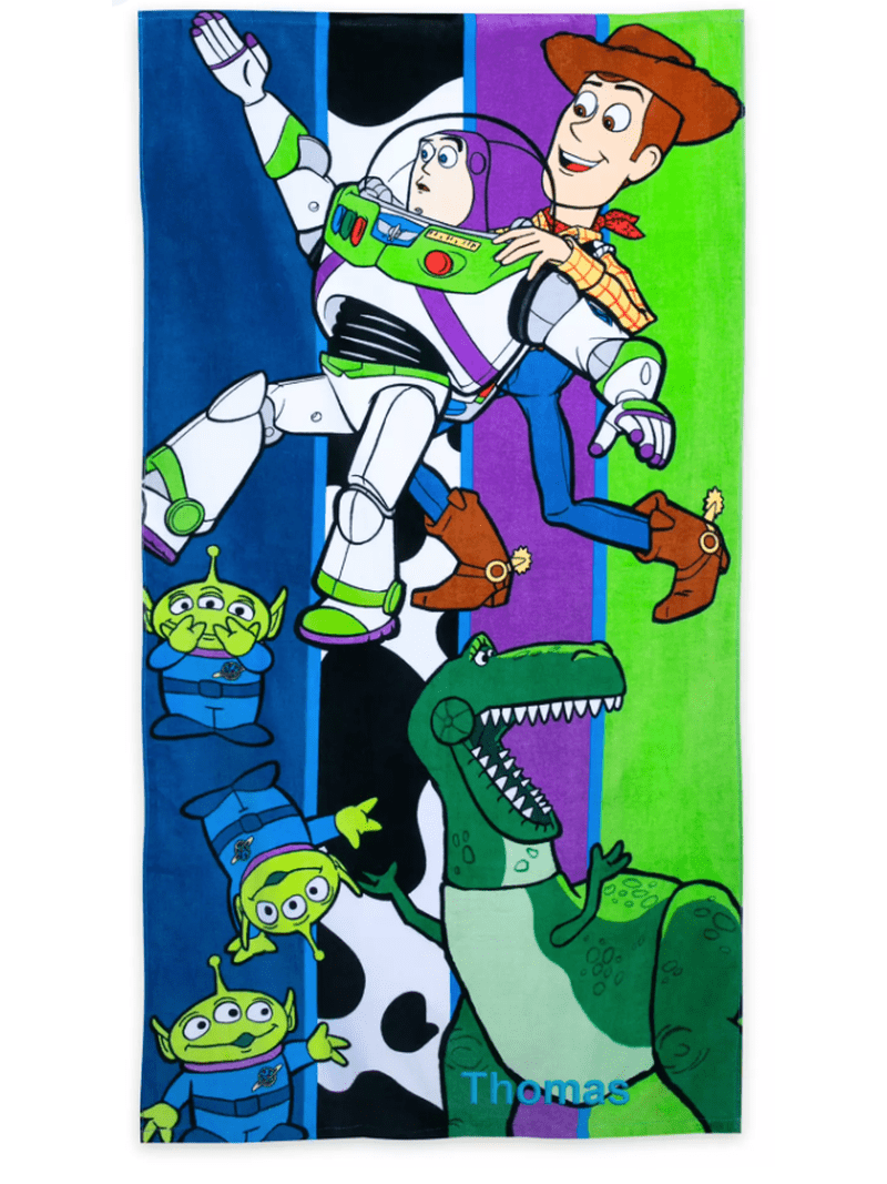 Disney Toy Story Beach Towel, Woody Buzz Rex, 100% Cotton, 64'' x