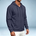 thumbnail image 5 of Fabrcox Zipup Hoodie Men Fleece Lined Long Sleeve Sweat Shirt for Men Fall Winter Warm Casual Outdoor Workout Jackets for Men with 2 Pockets Navy XXXL, 5 of 6