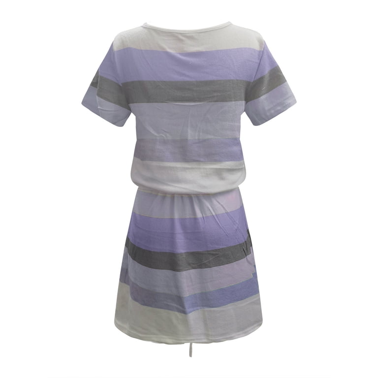 tight short striped dress Blue & White Striped Dress - Tie-Back Shift Dress - Mini Dress