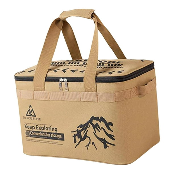 Bolsa de almacenamiento para acampar, bolsas de lona, equipaje para exteriores, gran capacidad, resistente, bolsa de transporte para acampar, para Caqui