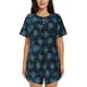 thumbnail image 1 of Fotbe Dandelions Conjunto de Pijama Estampado para Mujer, 2 Piezas, Ropa de Dormir con Camiseta de Manga Corta y Shorts Suaves-Medium, 1 of 6