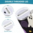 thumbnail image 3 of Yayeee 40oz Stainless Steel Tumbler with Straw and Handle Double-Wall Insulated Travel Water Bottle, Yellow Halloween Ghosts, 3 of 8