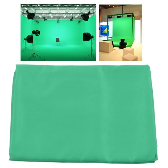 Green Screen Backdrop Kit, Photographic Green Screen Backdrop Green Cotton Polyester Perforated Background Cloth Green Screen Kit with Retaining Clip for Photographic Studio Video